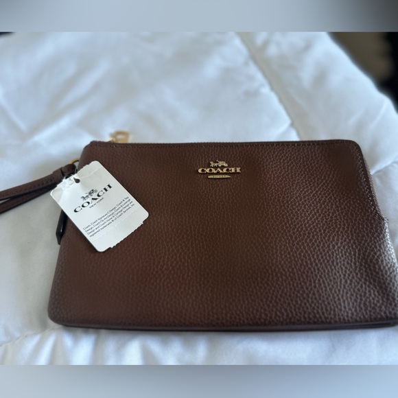 New Coach double corner zip wristlet/ wallet in Saddle brown - Picture 7 of 7